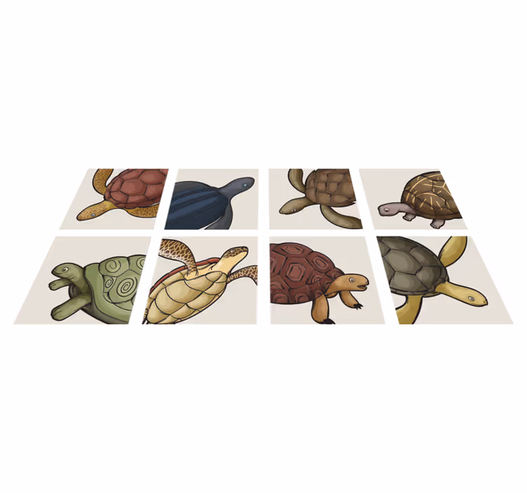 Alfombra vinílica animales diseño de tortugas - TenVinilo