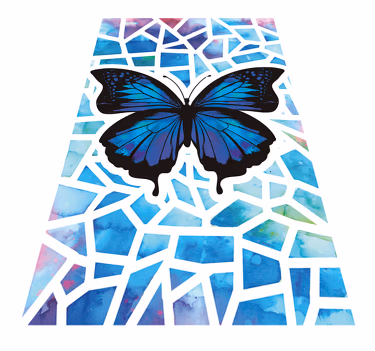 Alfombra vinílica animales patrón de mariposas trendy - TenVinilo