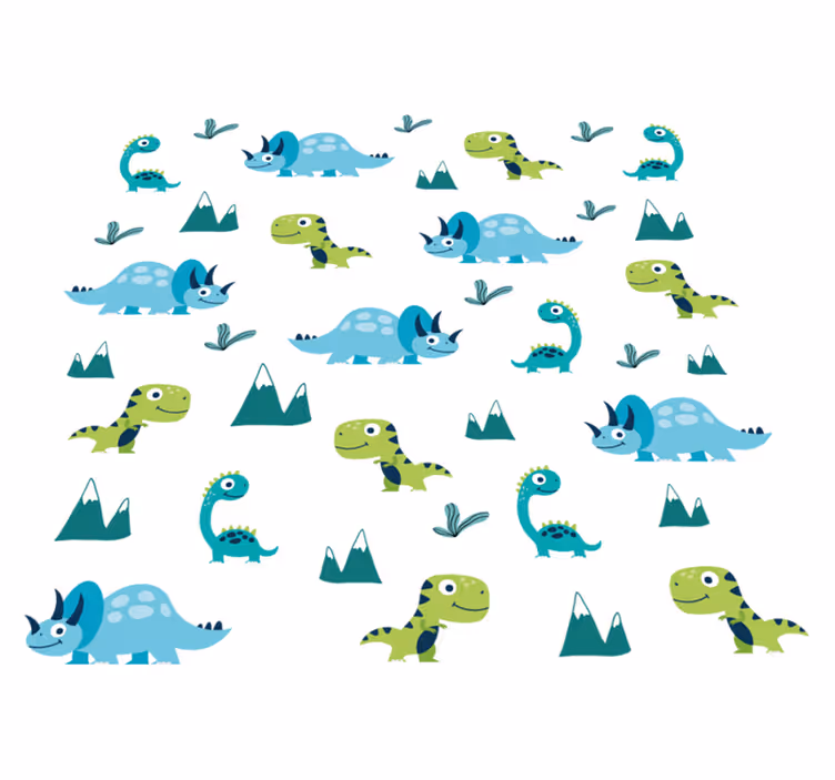 Alfombra vinílica animales set de montaña de dinosaurios - TenVinilo