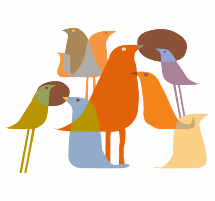 Alfombra vinílica animales estilo minimalista aves - TenVinilo