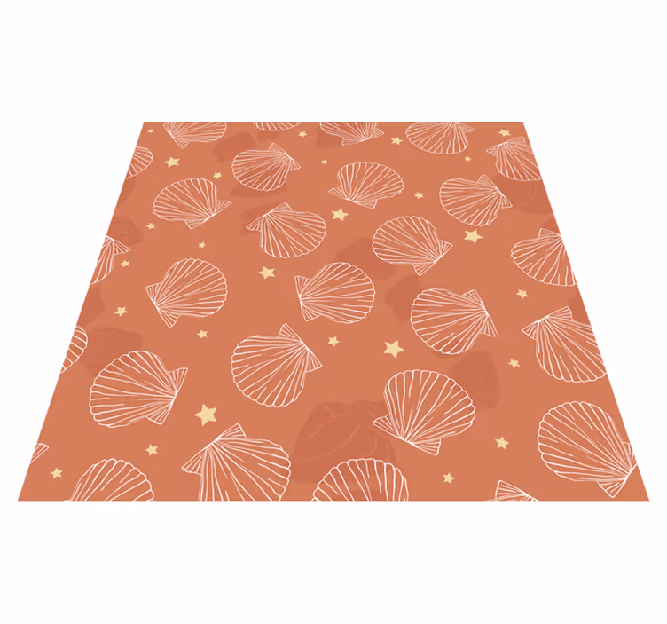 Alfombra vinílica animales con conchas y estrellas - TenVinilo
