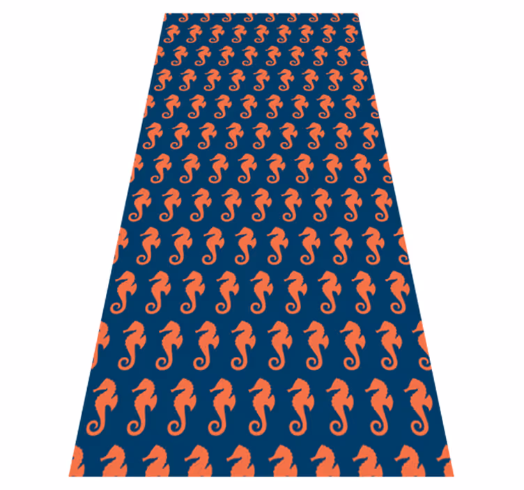 Alfombra vinílica animales patrón caballito naranja - TenVinilo