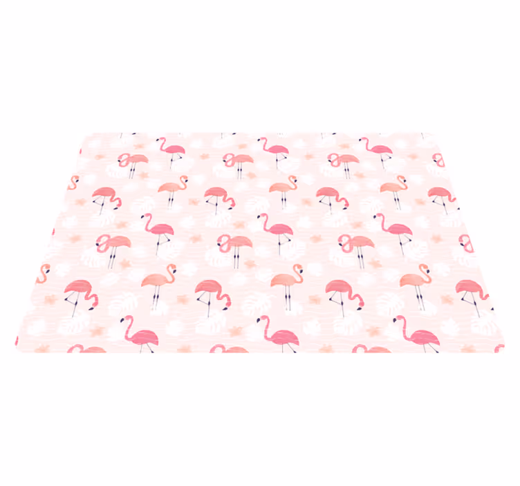 Alfombra vinílica animales motivos de flamencos rosas - TenVinilo