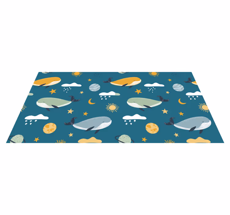 Alfombra vinílica animales diseño de ballenas moderno - TenVinilo