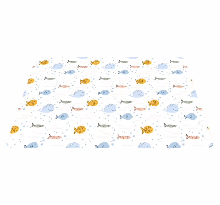 Alfombra vinílica animales pez de dibujos multicolor - TenVinilo