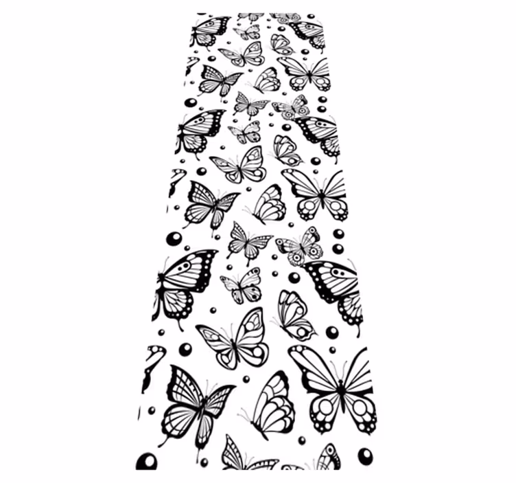 Alfombra vinílica animales mariposas y puntos - TenVinilo