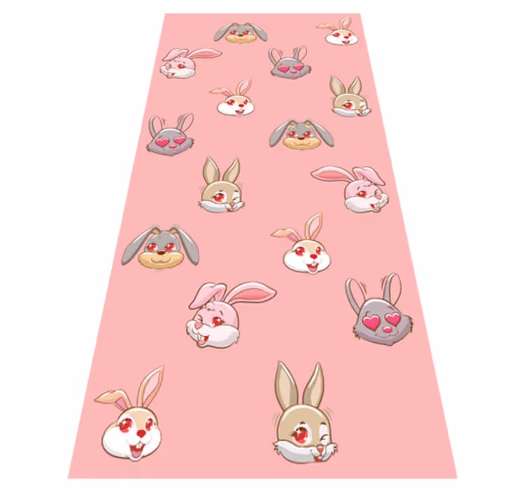 Alfombra vinílica animales con clipart de conejos - TenVinilo