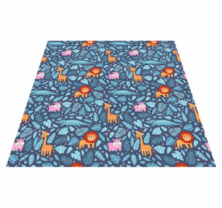 Alfombra vinílica animales diseño varios animales de la selva - TenVinilo