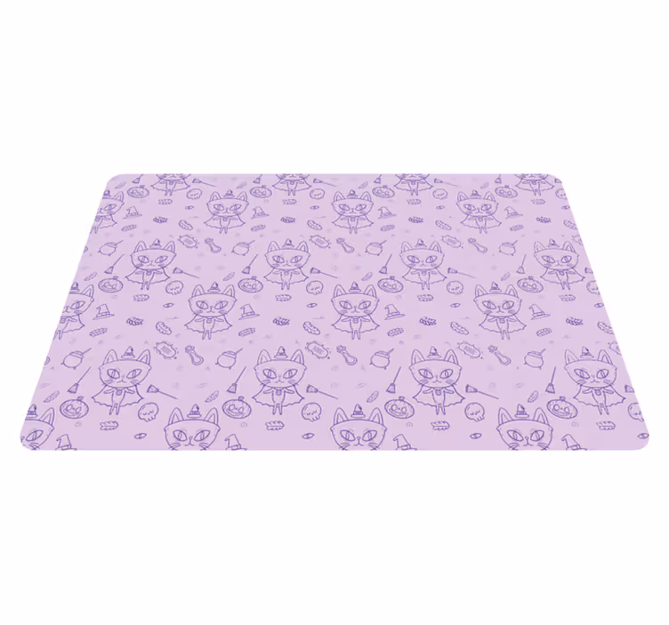 Alfombra vinílica animales gato de bruja dibujo - TenVinilo