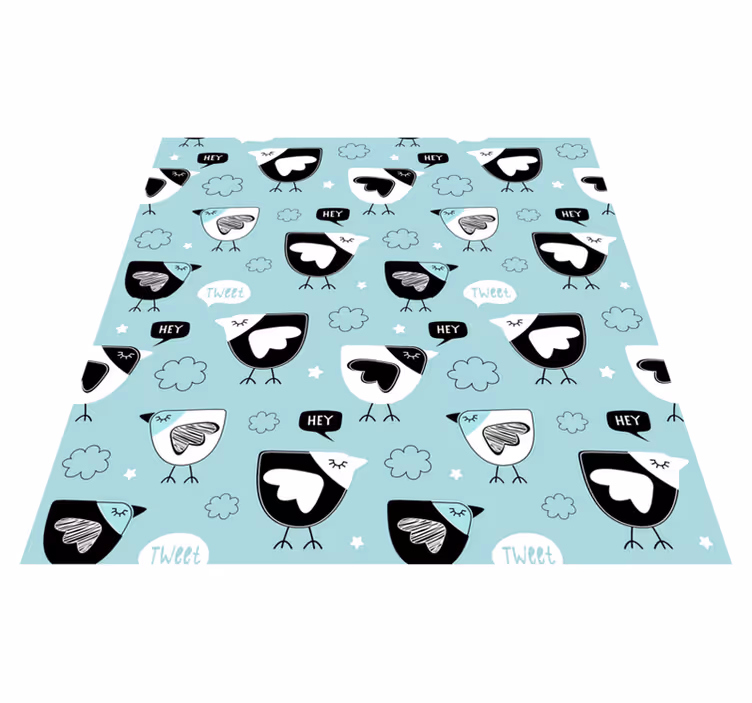 Alfombra vinílica animales patrón gallina negra - TenVinilo