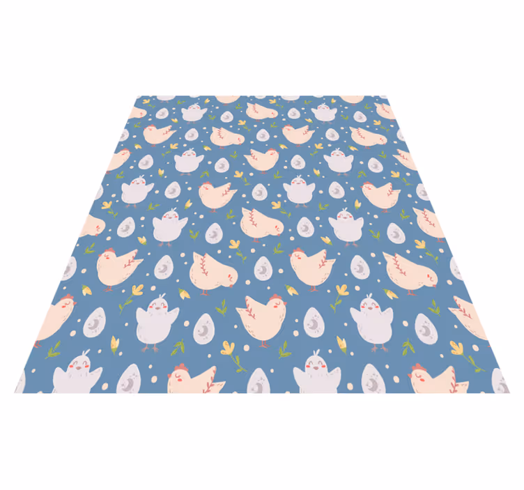 Alfombra vinílica animales personajes de pollo para niños - TenVinilo
