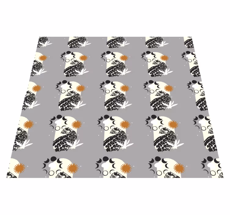 Alfombra vinílica animales patrón leopardo negro luna - TenVinilo