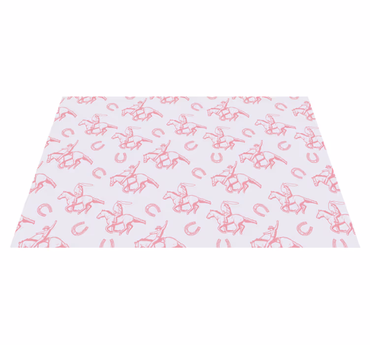 Alfombra vinílica animales patrón de caballos rosa - TenVinilo