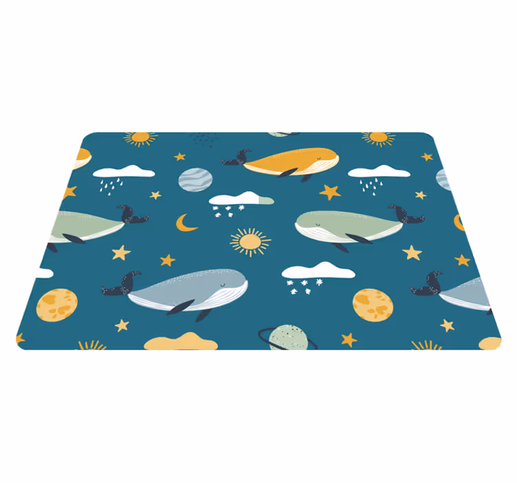Alfombra vinílica animales diseño de ballenas trendy - TenVinilo