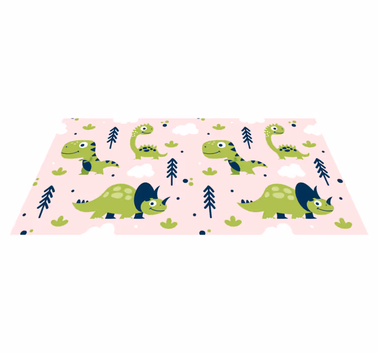 Alfombra vinílica animales tema de dinosaurios juguetones - TenVinilo