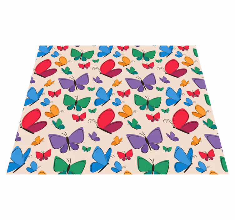 Alfombra vinílica animales elementos de mariposas vivas - TenVinilo