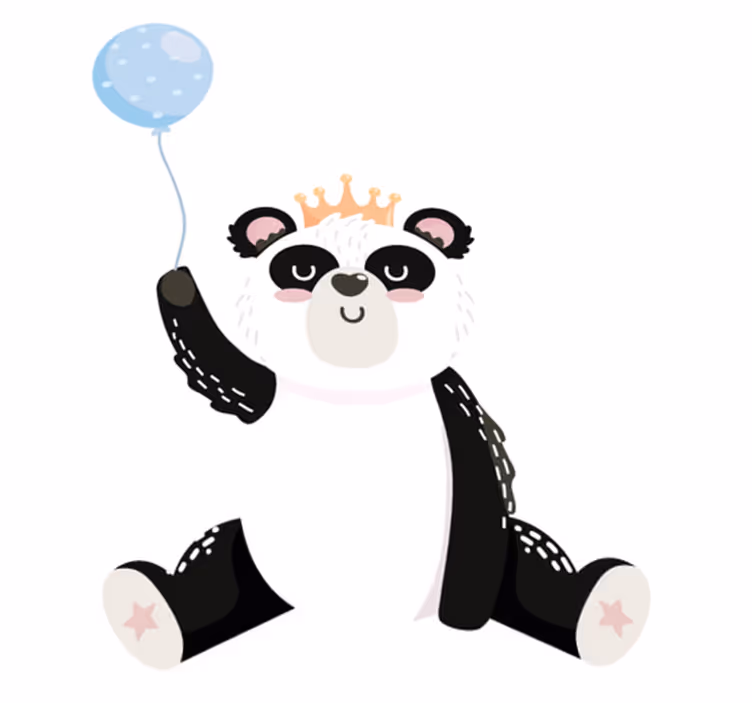 Alfombra vinílica animales panda adorable globo - TenVinilo