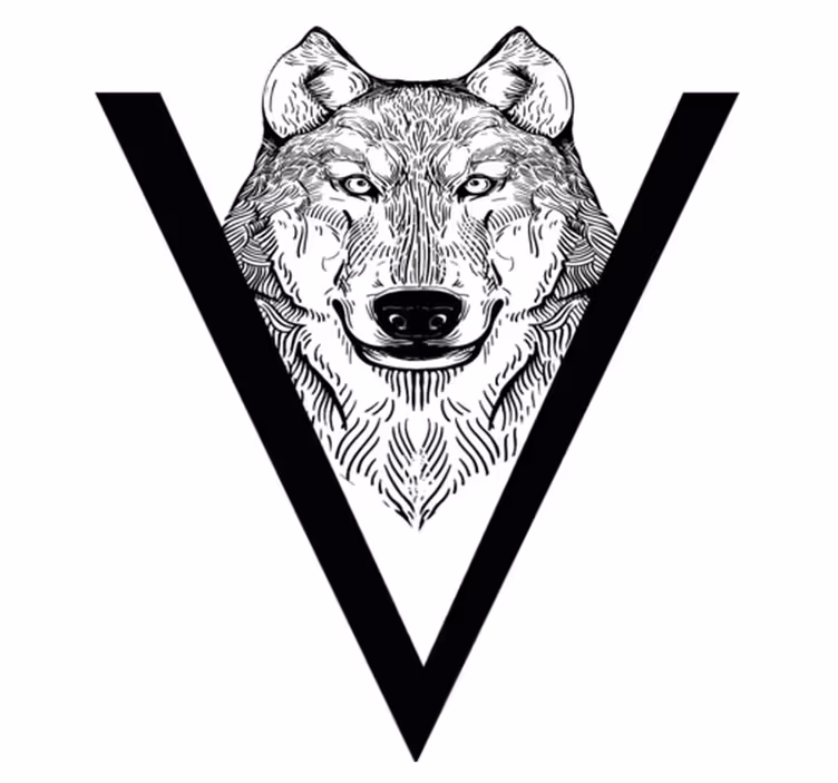 Alfombra vinílica animales ilustración de lobo - TenVinilo