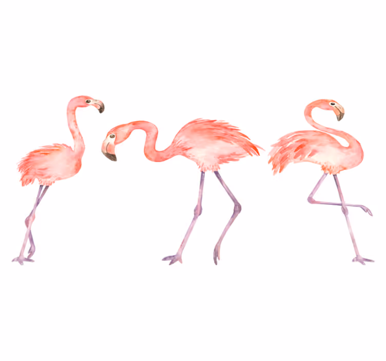 Alfombra vinílica animales trio de flamencos elegantes - TenVinilo