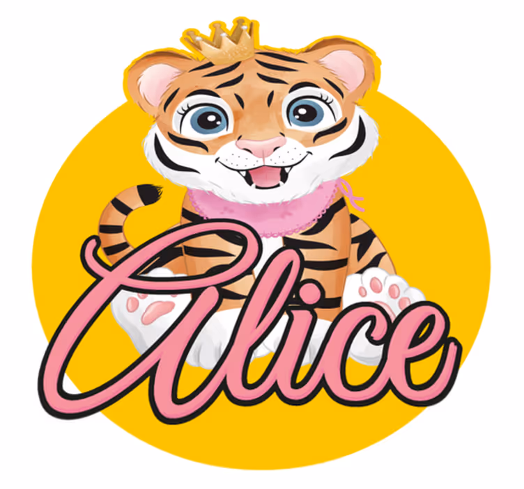Alfombra vinílica animales ilustración de tigre lindo - TenVinilo