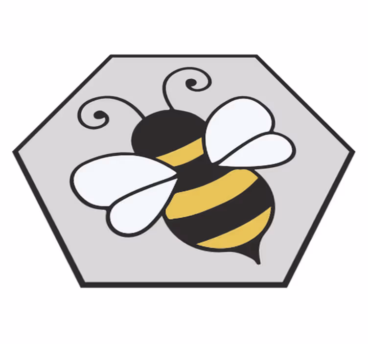 Alfombra vinílica animales diseño hexagonal abeja - TenVinilo
