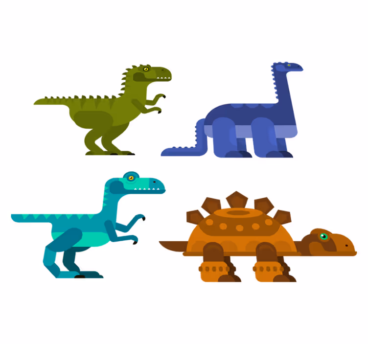 Alfombra vinílica animales dinosaurios en movimiento - TenVinilo