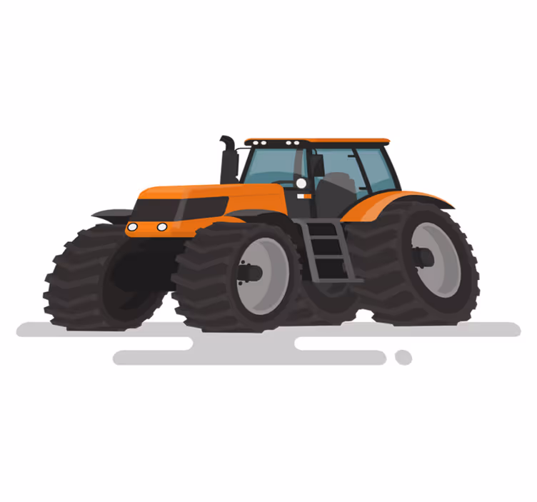 Alfombra vinílica animales tractor con grandes llantas - TenVinilo
