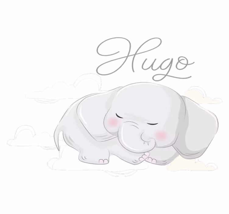 Alfombra vinílica animales elefante soñador en nubes - TenVinilo
