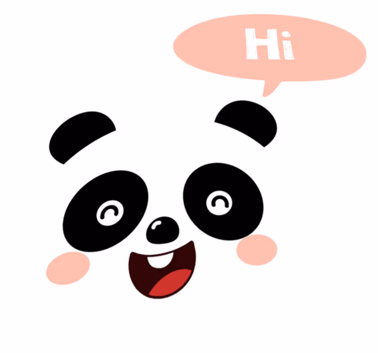 Alfombra vinílica animales panda saludando - TenVinilo