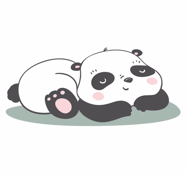 Alfombra vinílica animales ilustración panda - TenVinilo