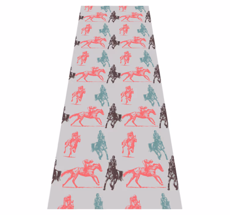 Alfombra vinílica animales diseño caballo sobre gris - TenVinilo
