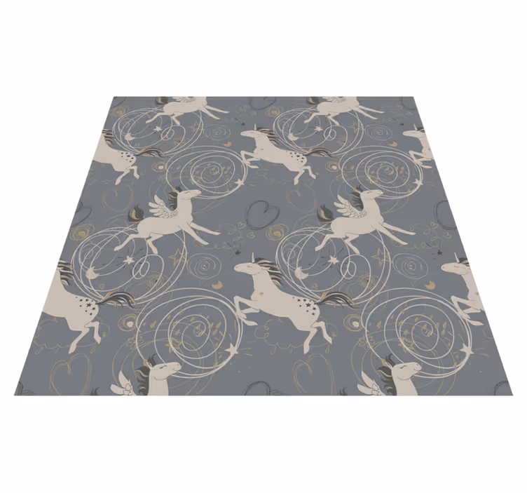 Alfombra vinílica animales pegasos unicornios oscuros - TenVinilo