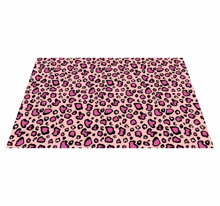 Alfombra vinílica animales imitación leopardo rosa y negro - TenVinilo