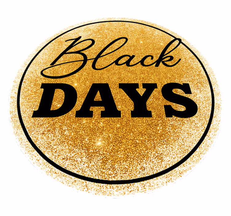 Alfombra vinílica black friday días negros y dorados - TenVinilo