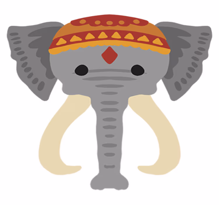 Alfombra vinílica animales cabeza de elefante - TenVinilo