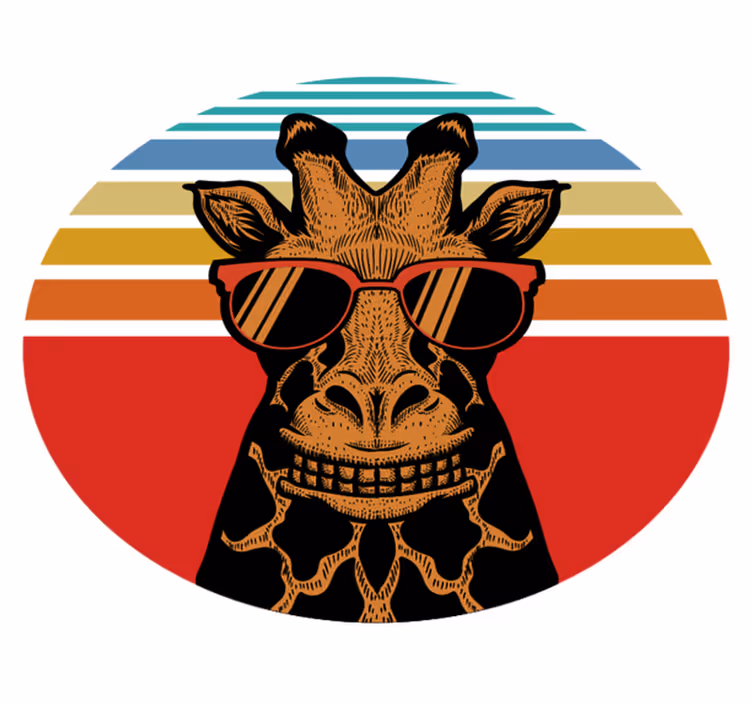 Alfombra vinílica animales giraffe con gafas de sol - TenVinilo