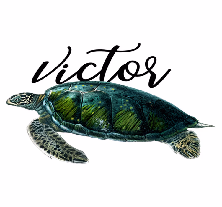 Alfombra vinílica animales diseño de tortuga personalizable - TenVinilo