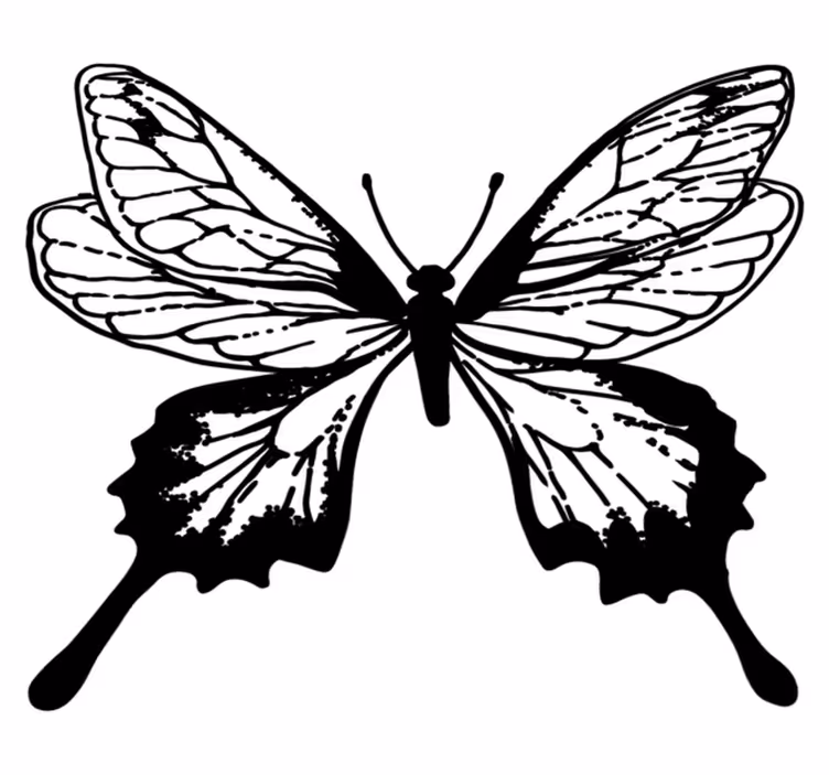Alfombra vinílica animales mariposa elegante contorno - TenVinilo