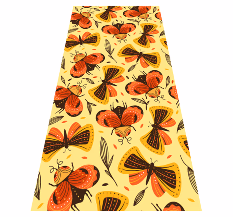Alfombra vinílica animales imagen de mariposa en flor - TenVinilo