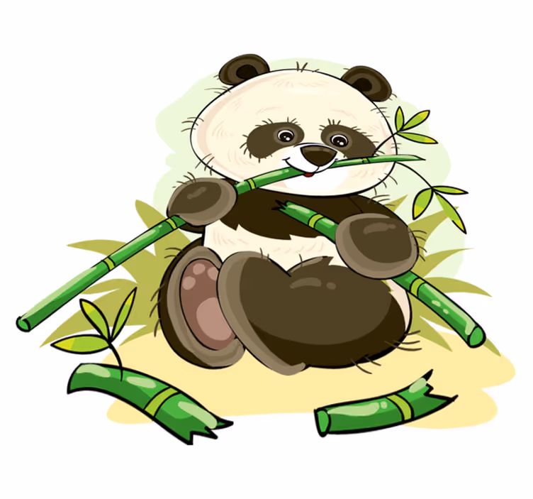 Alfombra vinílica animales panda lindo - TenVinilo