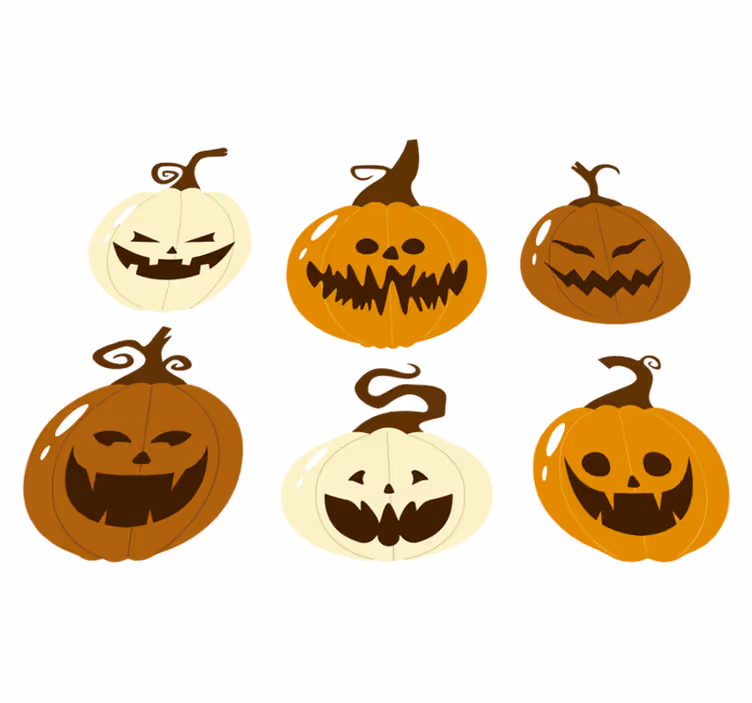 Alfombra vinílica halloween kit de calabazas terroríficas - TenVinilo