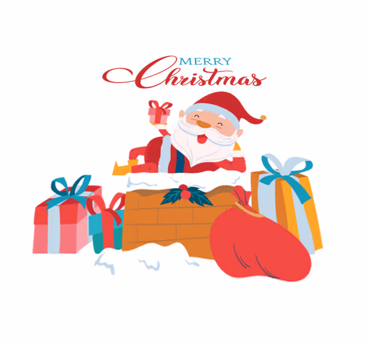 Alfombra vinílica navidad tenemos una navidad feliz con santa - TenVinilo