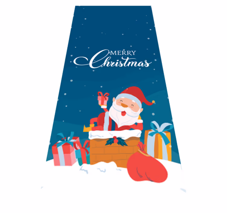 Alfombra vinílica navidad tenemos una feliz navidad con santa - TenVinilo