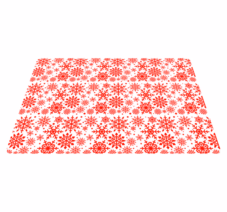 Alfombra vinílica navidad copos de nieve rojos - TenVinilo