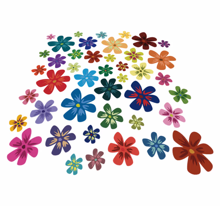 Alfombra vinílica flores lámina colores vibrantes - TenVinilo