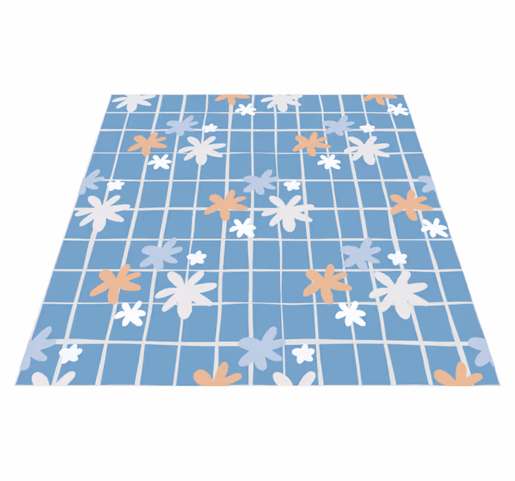 Alfombra vinílica flores ilustración floral - TenVinilo