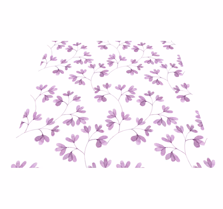 Alfombra vinílica flores diseño rosa de hojas - TenVinilo