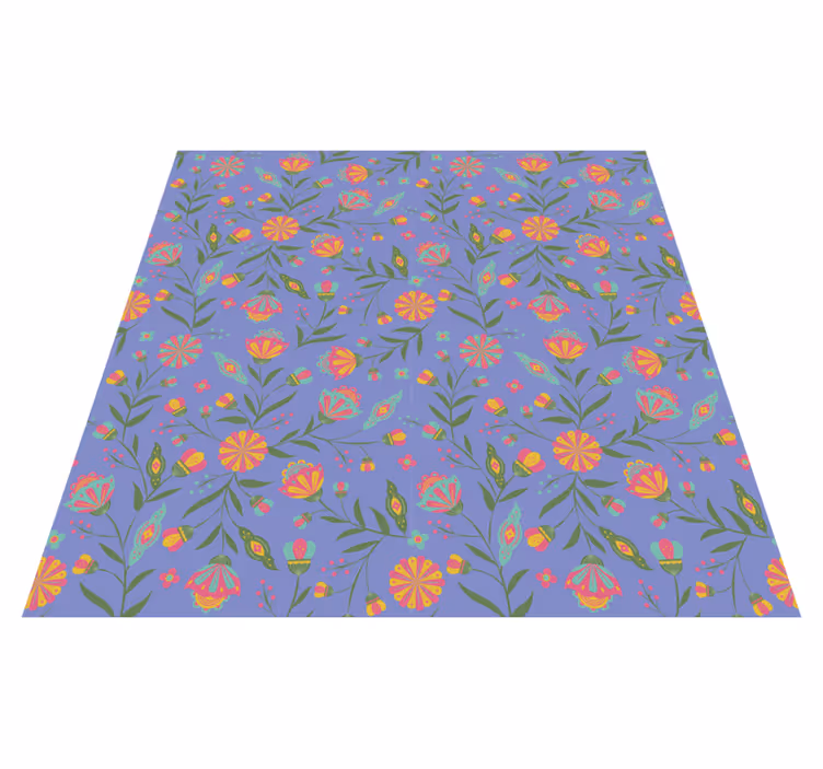 Alfombra vinílica flores diseño lindo para niños - TenVinilo