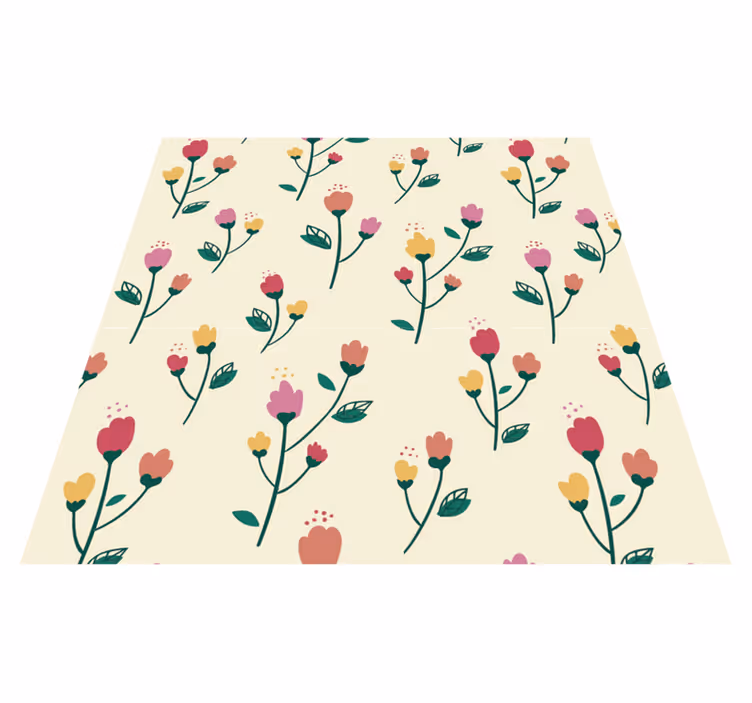 Alfombra vinílica flores pintura de amapolas - TenVinilo