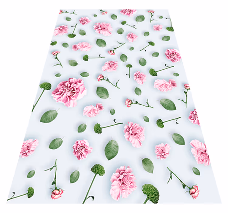 Alfombra vinílica flores plantas florales - TenVinilo